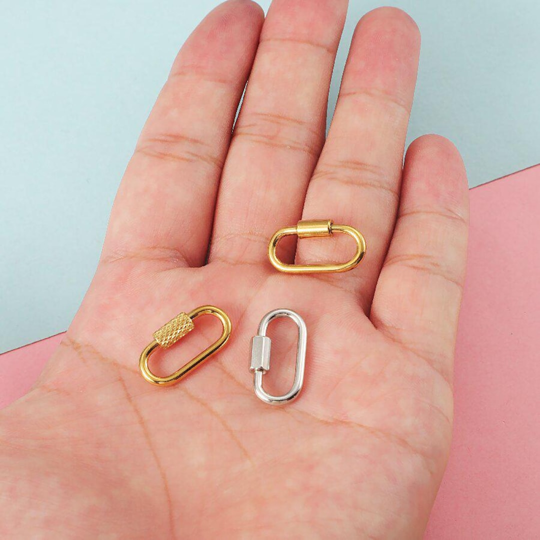 2PCS Stainless Steel Waterproof Round Rectangle Shape Screw Clasp