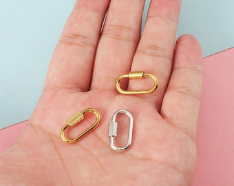 2PCS Stainless Steel Waterproof Round Rectangle Shape Screw Clasp Findings Connector SSF104