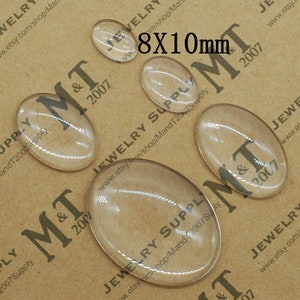 30/80/150PCS,  Oval Shape Crystal Glass Magnifying Dome Cabochon Oval-8X10mm