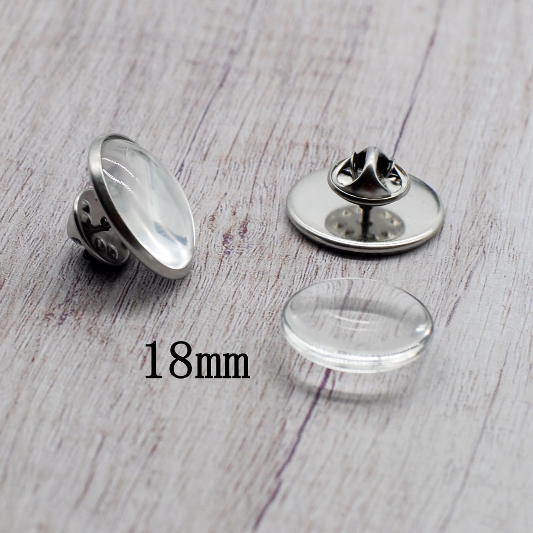 20PCS 18mm Stainless Steel ROUND Cabochon Blank Brooch Pin Base Lsb10 ...