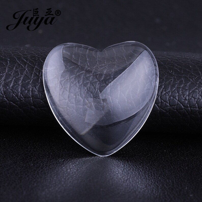 with 30PCS Glass Cabochon C09 Collection 30PCS Brass Cabochon 25mm Heart Tray Charm Pendant 2Colors X 15PCS Heart Bezel Tray