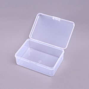Plastic Bead Containers, Flip Top Bead Storage, For Seed Beads Storage Box,  with PP Plastic Packing Box, Rectangle, Clear, 6pcs containers/box