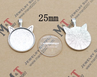 15pcs 14mm Charm Round Pendant Base Setting Cabochon Pendant Blanks Trays DIY 15pcs 14mm Charm Round Pendant Base Setting Cabochon Pendant Blanks Trays DIY