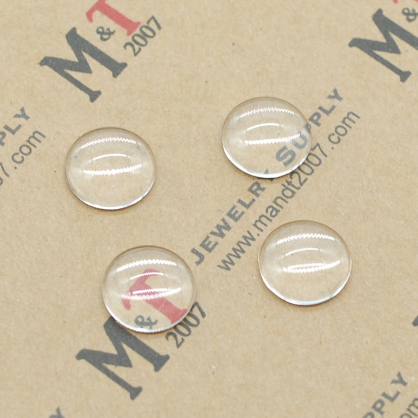 20/50PCS, Round Glass Cabochon Tiles, Cabochon Cover, Photo Glass, Domed with Flatback, Round-20mm