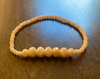 Champagne Ankle Bracelet with Large Bead Accent