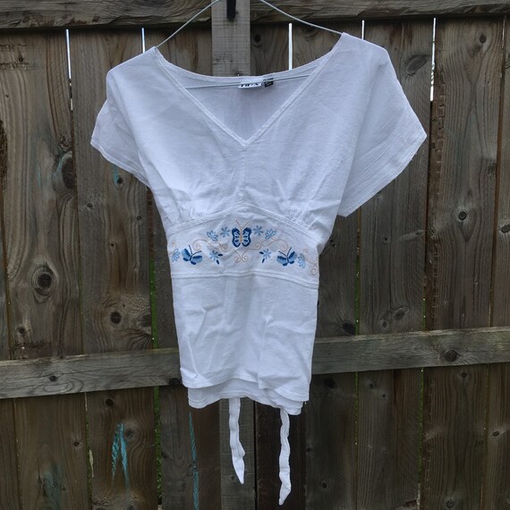 Vintage y2k top prairie blouse butterfly y2k size