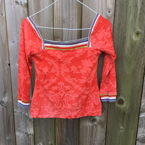 Vintage y2k top Roberto Cavalli printed baroque to