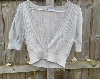 silver cropped cardigan