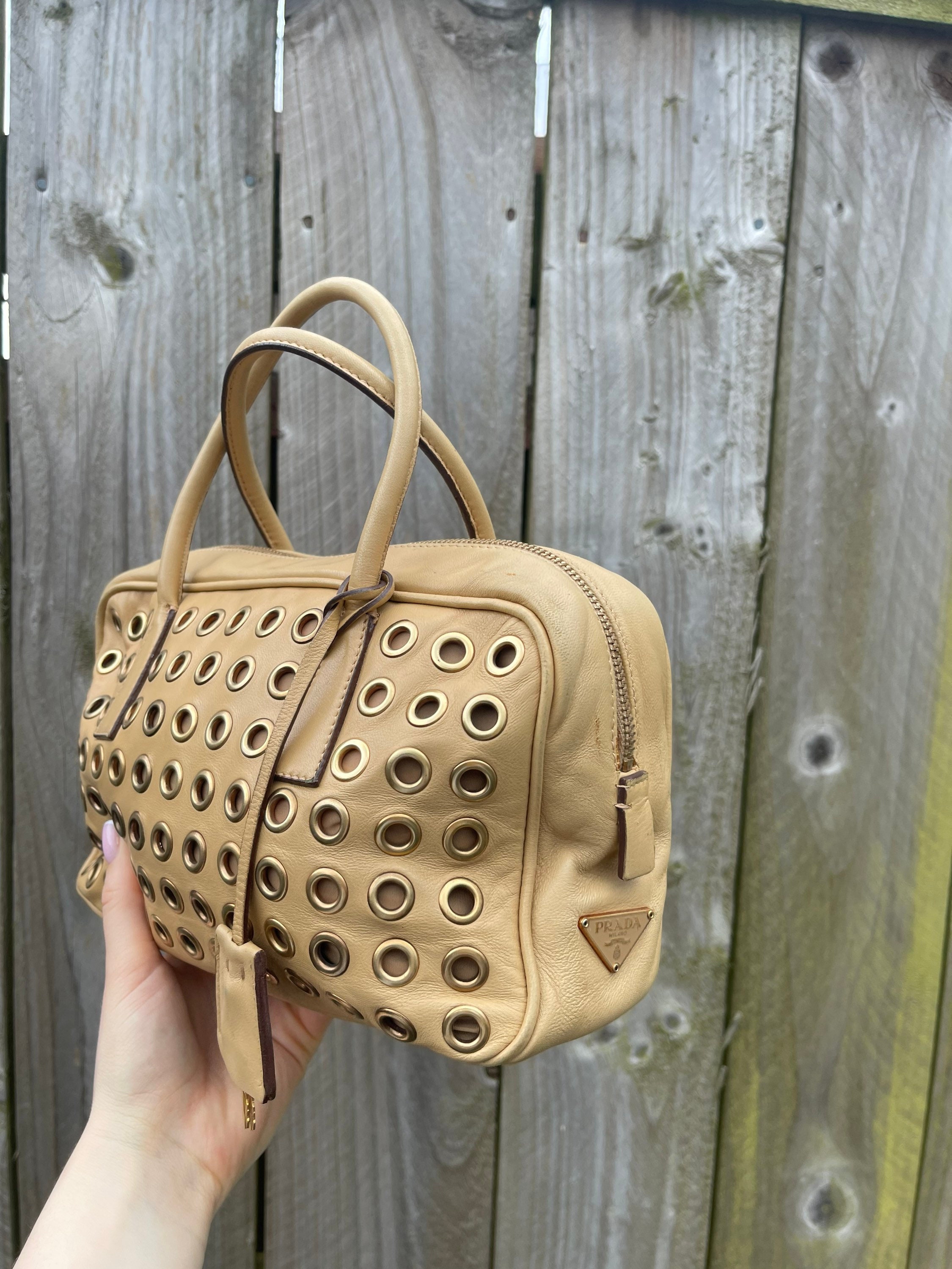 Prada Vintage Brown Leather Plastic Chain Bag — Rediscover Vintage