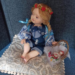 Handmade Art Doll: Boudoir Collectible Doll with Doll-Motanka
