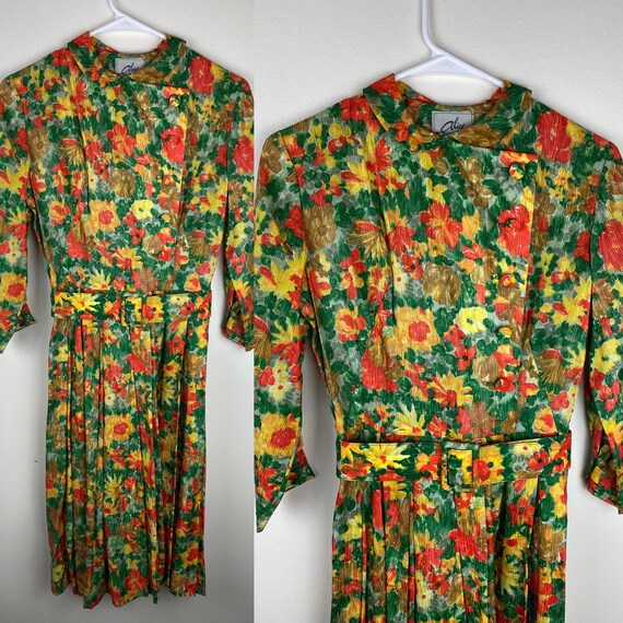 1960s 70s vintage Alice of California Junior flora