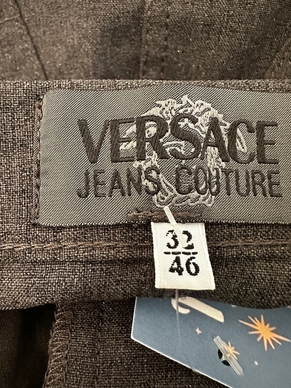 Vintage 2000s gray Versace jeans mini skirt/ spar… - image 2