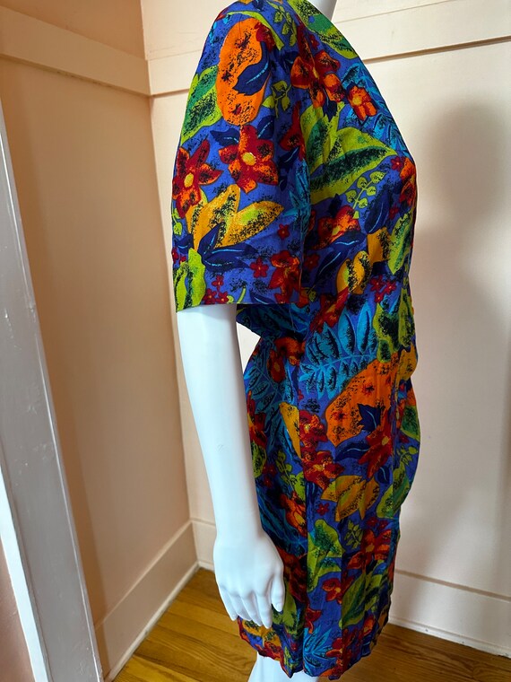 vintage 1990s tropical tie waist skort dress wome… - image 7