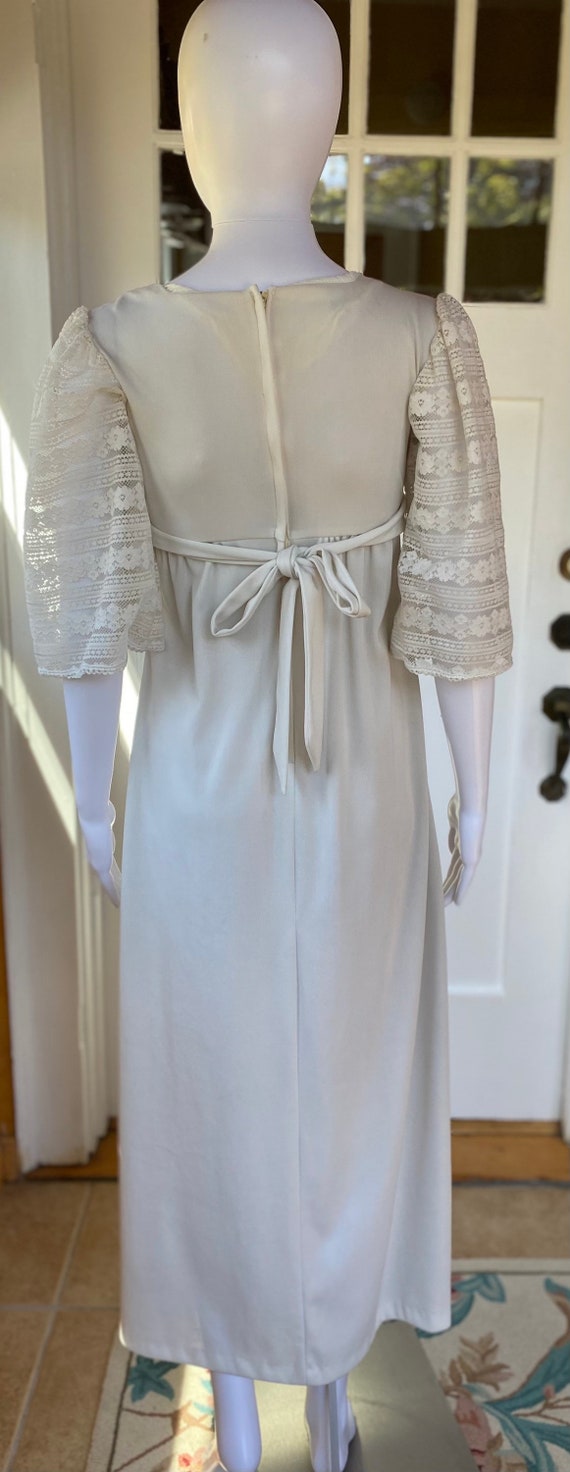 Vintage 60s 70s white maxi dress by Peggy Barker/… - image 3