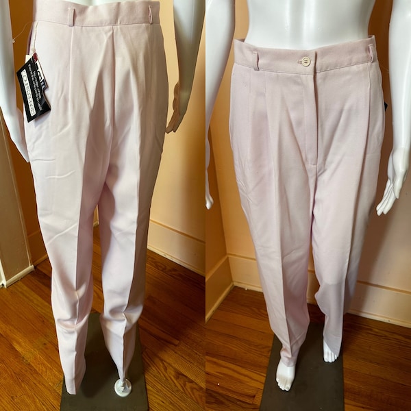 vintage 1970s NOS tailored pink straight leg trouser pants women’s size 6/28” waist