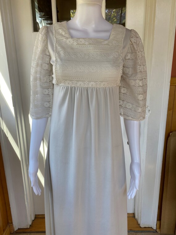 Vintage 60s 70s white maxi dress by Peggy Barker/… - image 2