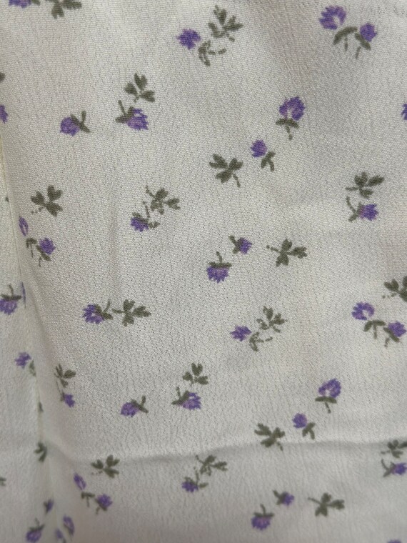 vintage cream and purple flower drawstring casual… - image 7