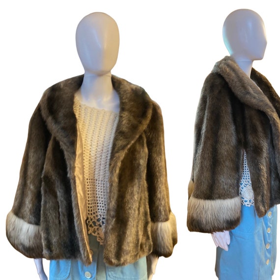 Vintage 50s/60s Faux Fur Cape by Regina 