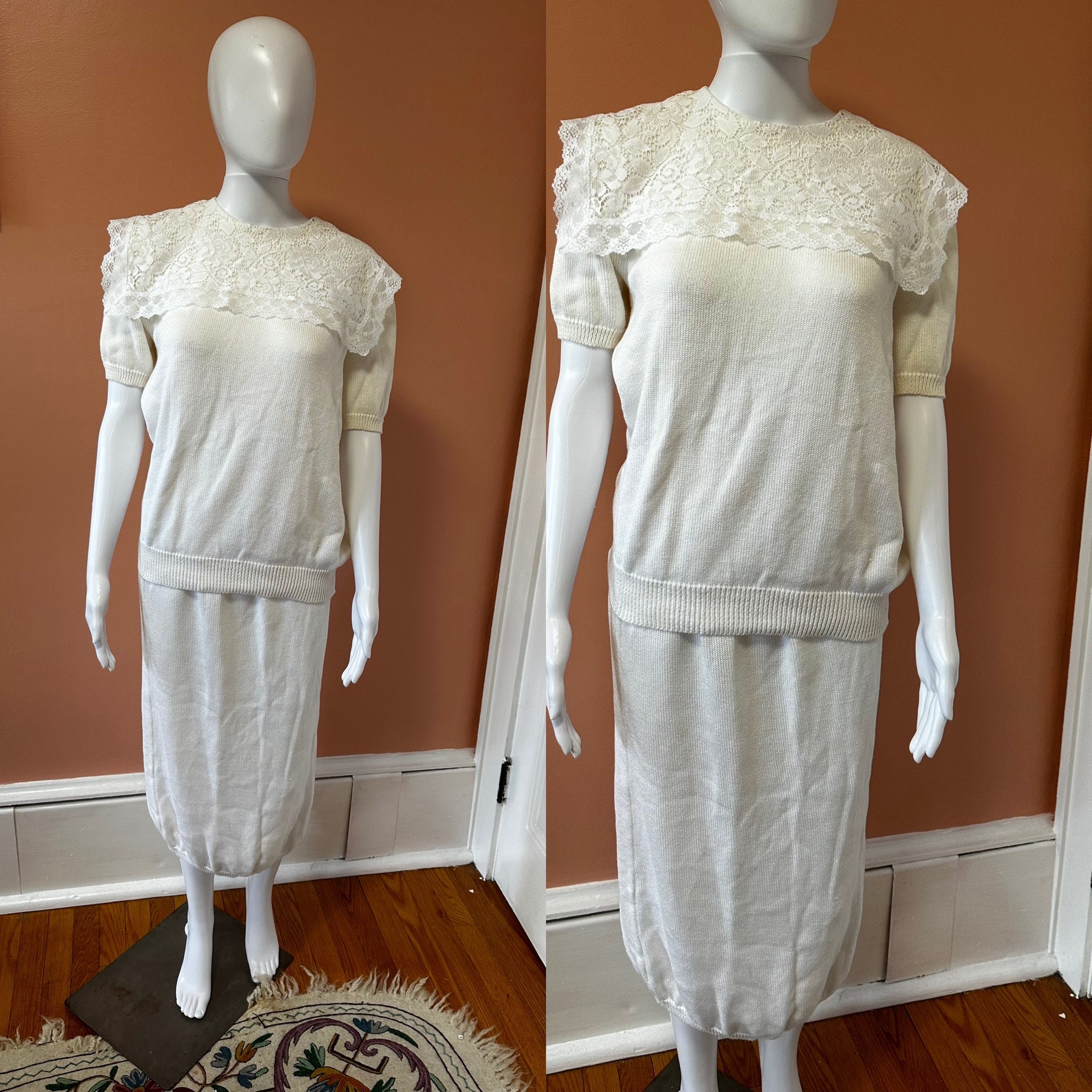 Vintage Scott Mcclintock Victorian Style 2 Piece Set/ Cream Vintage Scott Mcclintock Victorian Style 2 Piece Set/ Cream