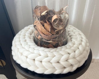 XL wool wreath, for self-decorating, 45 cm diameter
