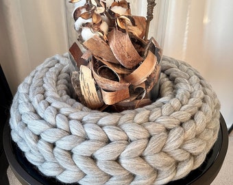 XL wool wreath, for self-decorating, 45 cm diameter