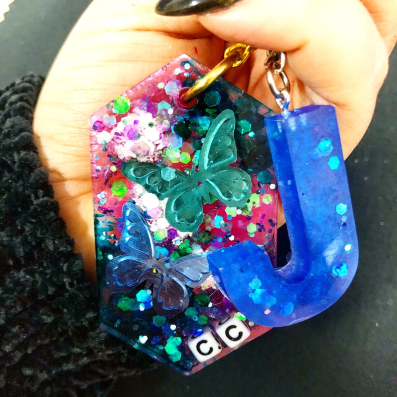 Resin Custom Keychain Handmade Personalized Keychain Decor Etsy