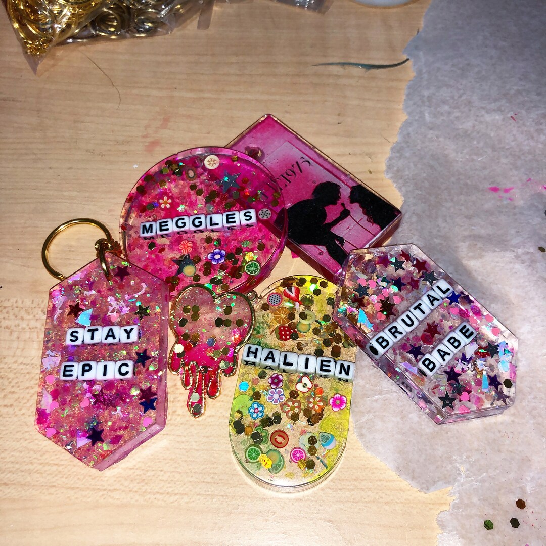 Resin Custom Keychain Handmade Personalized Keychain Decor Etsy