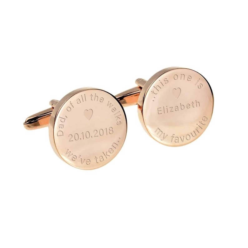 Personalised Engraved Dad of all the walks.. Rose Gold Wedding Cufflinks