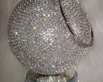 Bling Ball Rhinestone Purse - Crystal Evening Purse - Glam Evening Bag - Wedding Clutch - Cocktail Party Purse - Luxury Bling Clutch