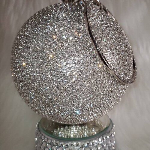 Bling Ball Rhinestone Purse Crystal Evening Purse Glam Etsy