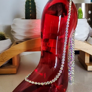 high heel shoe wine rack Stock Photo