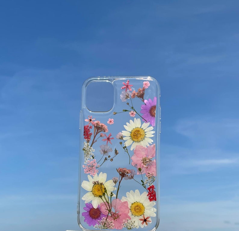 Pressed Flowers Case for iPhone 15 14 13 12 11 Pro Mini Pro Max, iPhone X XR XS Max 7 8 01