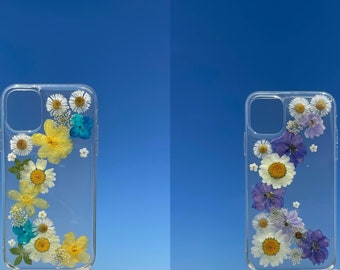 Pressed Flowers Phone Case for iPhone 13 iPhone 13 Mini Pro Max X XR iPhone 11 iPhone 12 iPhone 12 Pro Mini Pro Max  & Samsung S20 Plus FE