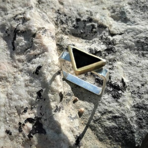 jewelry, handmade, ring, silver, art, square, minimal