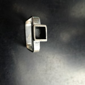 jewelry, handmade, ring, silver, art, square, minimal