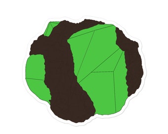 Pegatina de roca de meteorito/kriptonita