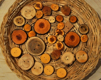 Boutons en bois pour création textile