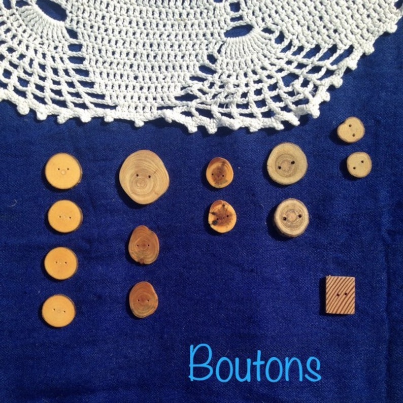 Boutons en bois pour création textile image 2