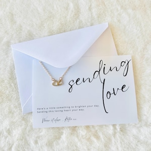 Collier souvenir, cartes de collier, envoi de câlins, collier, envoi de carte de câlins, colliers pour femme, carte d'amour, meilleurs amis, maman, câlin de poche