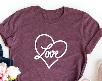 Valentines Day Shirt, Heart T-shirt, Cute Love Shirt, Love Shirt, Valentine's Day Love Shirt, Love Shirt for Valentine, Valentine's Day Gift