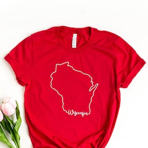 Wisconsin Shirt, Wisconsin Home Tee, Home State T-shirt, Wisconsin Map Silhouette Tee, Wisconsin State Sweatshirt, Wisconsin Travel Gifts