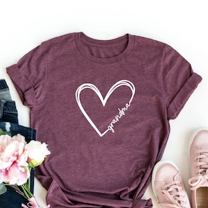 Grandma Heart Shirt, Grandma T-shirt, Grandma-life Shirt, Grandmother Shirt, Mothers Day Gift, Trendy Grandma T-Shirts, Cool Mimi Shirts