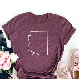 Arizona Shirt, Arizona Home Shirt, Arizona State Map Shirt Travel T-shirt, State Pride, Sate Tee, State Home Outline Shirt, Arizona Gifts