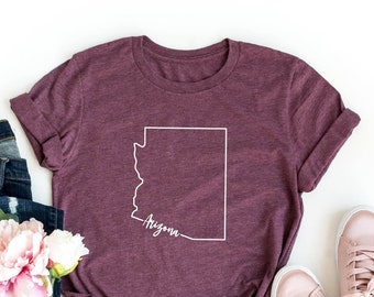 Arizona Shirt, Arizona Home Shirt, Arizona State Map Shirt Travel T-shirt, State Pride, Sate Tee, State Home Outline Shirt, Arizona Gifts