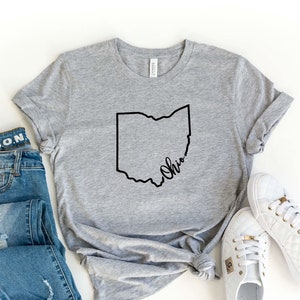 Ohio State Shirt, Ohio State Map Shirt, Ohio Travel Gifts, Ohio Home Tee, Home State T-shirt, Ohio Map Silhouette Tee, Ohio State Sweatshirt