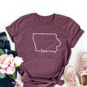 Iowa Shirt, Iowa Home Tee, Home State T-shirt, Iowa Map Silhouette Tee, The Hawkeye State Sweatshirt, Iowa State Shirt, Iowa Travel Gifts
