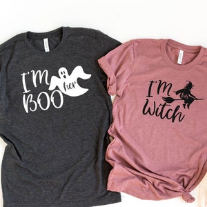 I&#39;m His Witch Shirt, I&#39;m Her Boo Shirt, Couple Halloween Shirts, Cute Fall, Funny Halloween Shirt, Halloween Party Shirt, Witch And Boo Tees