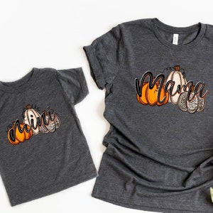 Fall Mama and Me Shirts, Mama T-shirt, Mama Pumpkin Shirt, Mini Shirt Thanksgiving, Fall Tee, Matching Thanksgiving Outfits, Mama and Mini