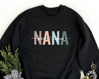 Custom Nana Sweatshirt, Nana Sweatshirt With Names, Personalized Grandma Sweater, Mother's Day Sweat, Nana With Children Names Sweatshirt