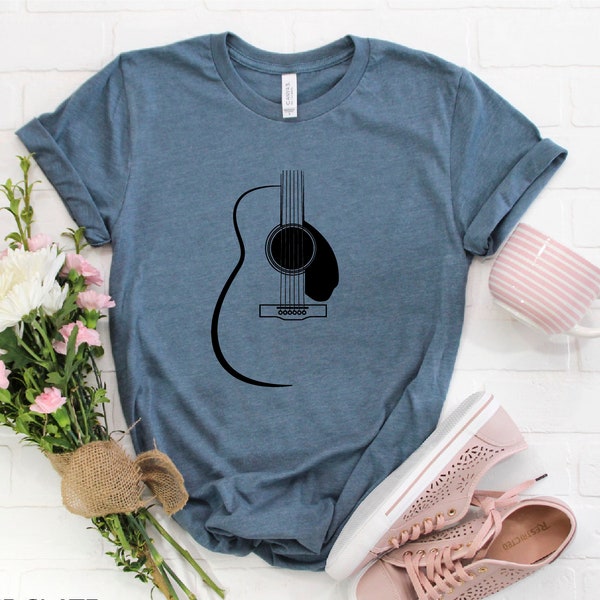 Acoustic Guitar T-Shirt, Musician Tee, Music Shirt,  Music Love, Funny Music Lovers Shirt, Musician Gift, Guitar Band Shirt, Guitarist Men